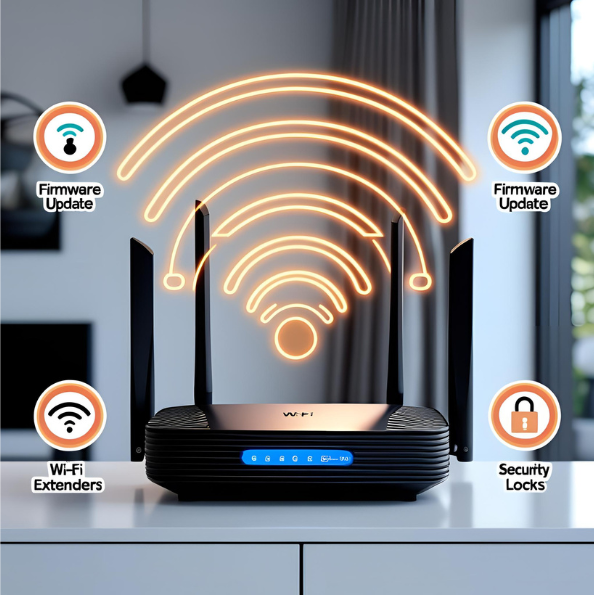 Family optimizing home Wi-Fi signal for gaming and streaming
